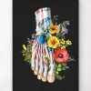 Codex Anatomicus Skull & Skeleton | Hands & Legs^Foot anatomy - Floral - Black