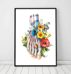 Codex Anatomicus Skull & Skeleton | Hands & Legs^Foot anatomy - Floral - White