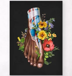 Codex Anatomicus Skull & Skeleton | Hands & Legs^Foot anatomy II - Floral - Black