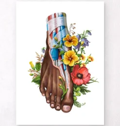 Codex Anatomicus Skull & Skeleton | Hands & Legs^Foot anatomy II - Floral - White