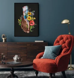 Codex Anatomicus Skull & Skeleton | Hands & Legs^Foot anatomy II - Floral - Black