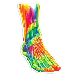 Codex Anatomicus Stickers^Foot anatomy sticker II - Watercolor Splash