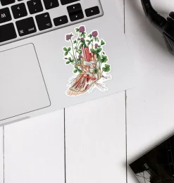 Codex Anatomicus Stickers^Foot anatomy sticker II - Floral