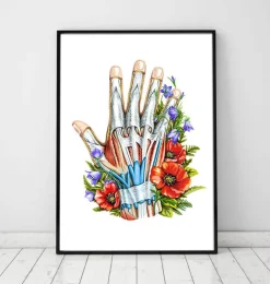 Codex Anatomicus Hands & Legs^Hand anatomy - Floral - White