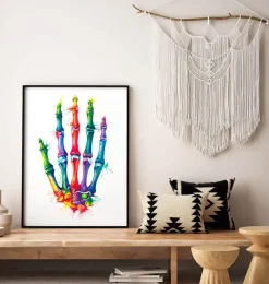 Codex Anatomicus Skull & Skeleton | Hands & Legs^Hand anatomy - Watercolor splash