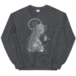 Codex Anatomicus Sweatshirts^Head Section II Unisex Sweatshirt - Chalkboard