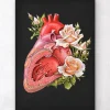 Codex Anatomicus Heart Anatomy^Heart anatomy - Floral - Black