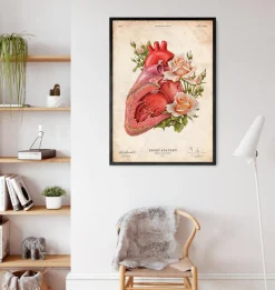 Codex Anatomicus Heart Anatomy^Heart anatomy - Floral - Vintage