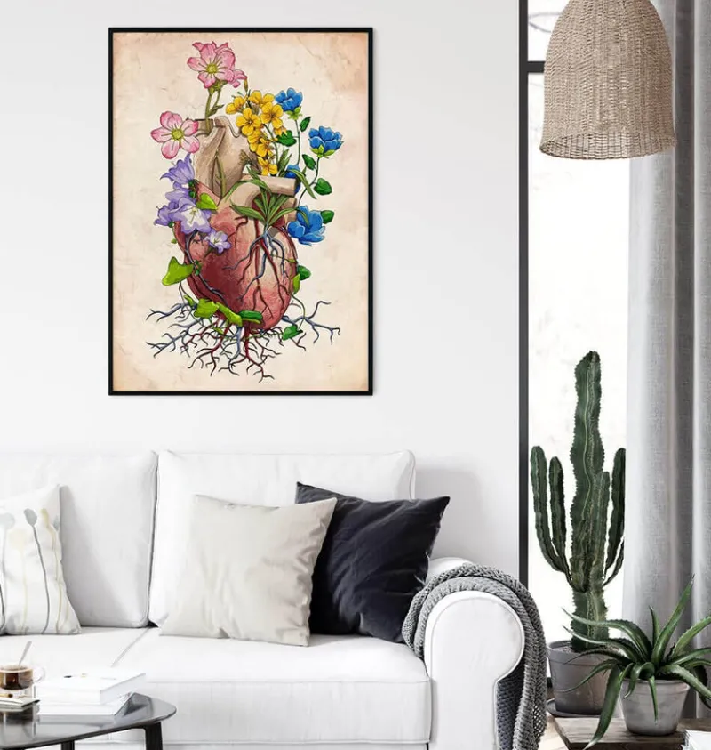 Codex Anatomicus Heart Anatomy^Heart anatomy I - Floral - Vintage
