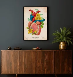 Codex Anatomicus Heart Anatomy^Heart anatomy III - Floral - Vintage