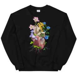 Codex Anatomicus Sweatshirts^Heart I Unisex Sweatshirt - Floral