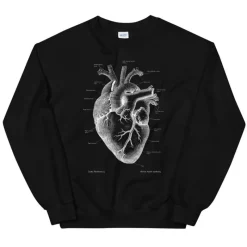 Codex Anatomicus Sweatshirts^Heart III Unisex Sweatshirt - Chalkboard