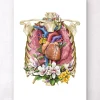 Codex Anatomicus Lungs Anatomy | Heart Anatomy^Heart, lungs and rib cage - Floral - White