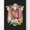 Codex Anatomicus Lungs Anatomy | Heart Anatomy^Heart, lungs and rib cage - Floral - Black
