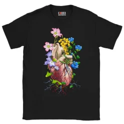 Codex Anatomicus T-shirts^Heart Unisex T-Shirt - Floral