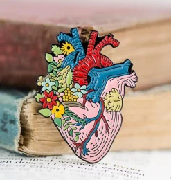Codex Anatomicus Enamel Pins^Heart with flowers - Enamel pin