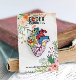 Codex Anatomicus Enamel Pins^Heart with flowers - Enamel pin