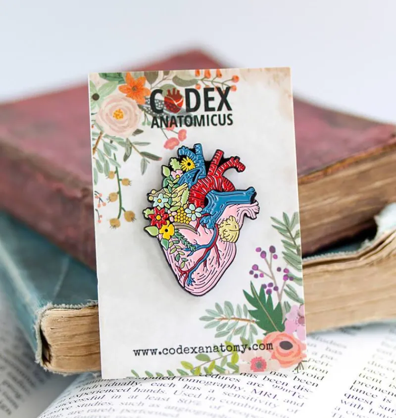 Codex Anatomicus Enamel Pins^Heart with flowers - Enamel pin
