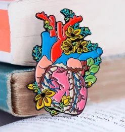 Codex Anatomicus Enamel Pins^Heart with flowers II - Enamel pin