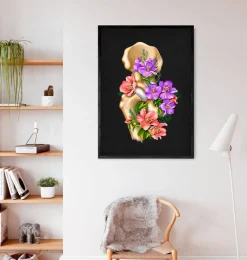 Codex Anatomicus Skull & Skeleton^Hip joint anatomy - Floral - Black