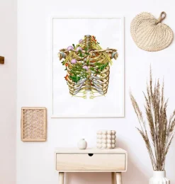 Codex Anatomicus Skull & Skeleton^Intercostal nerves - Floral - White