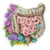 Codex Anatomicus Stickers^Intestines anatomy sticker - Floral