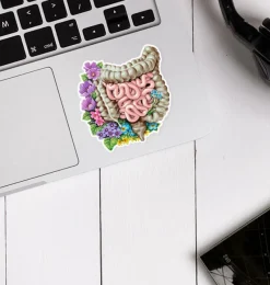 Codex Anatomicus Stickers^Intestines anatomy sticker - Floral