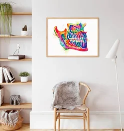 Codex Anatomicus Dental Anatomy^Jaw dental anatomy art - Watercolor splash