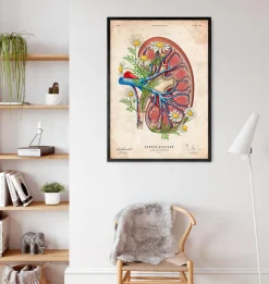 Codex Anatomicus Kidney & Liver^Kidney anatomy II - Floral - Vintage