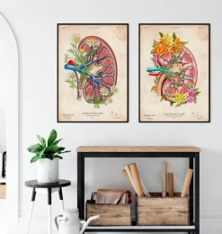 Codex Anatomicus Kidney & Liver^Kidney anatomy II - Floral - Vintage
