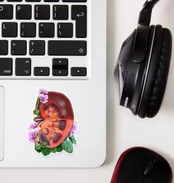 Codex Anatomicus Stickers^Kidney anatomy sticker - Floral