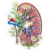 Codex Anatomicus Stickers^Kidney anatomy sticker II - Floral