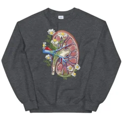 Codex Anatomicus Sweatshirts^Kidney Unisex Sweatshirt - Floral