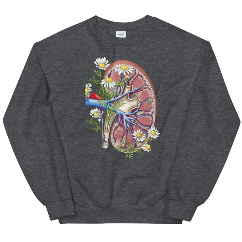 Codex Anatomicus Sweatshirts^Kidney Unisex Sweatshirt - Floral