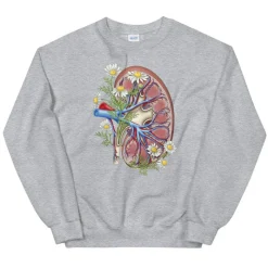 Codex Anatomicus Sweatshirts^Kidney Unisex Sweatshirt - Floral