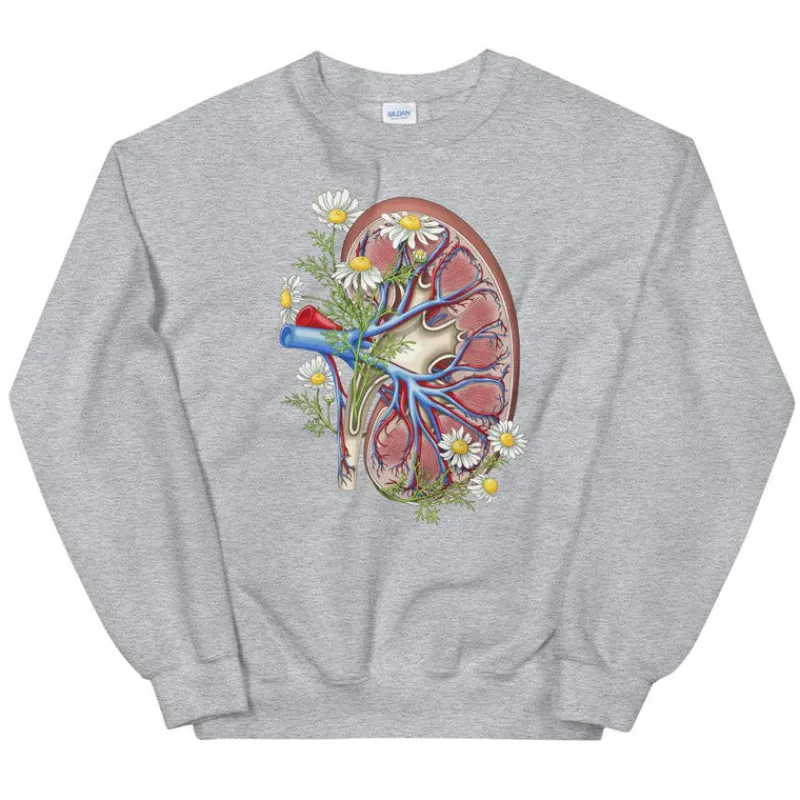 Codex Anatomicus Sweatshirts^Kidney Unisex Sweatshirt - Floral