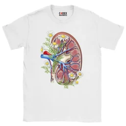 Codex Anatomicus T-shirts^Kidney Unisex T-Shirt - Floral