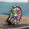 Codex Anatomicus Enamel Pins^Kidney with flowers - Enamel pin