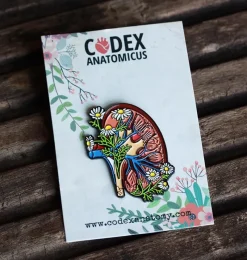 Codex Anatomicus Enamel Pins^Kidney with flowers - Enamel pin