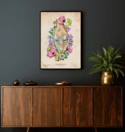 Codex Anatomicus Skull & Skeleton^Knee anatomy - Floral - Vintage