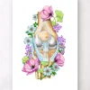 Codex Anatomicus Skull & Skeleton^Knee anatomy - Floral - White