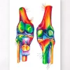 Codex Anatomicus Skull & Skeleton | Hands & Legs^Knee anatomy - Watercolor splash
