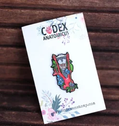 Codex Anatomicus Enamel Pins^Larynx, Aorta and Thyroid with flowers - Enamel pin