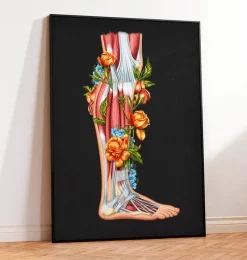 Codex Anatomicus Hands & Legs^Leg anatomy - Floral - Black