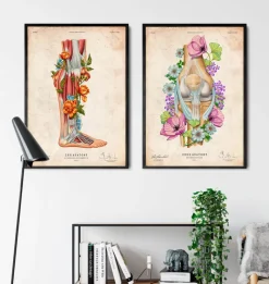 Codex Anatomicus Hands & Legs^Leg anatomy - Floral - Vintage