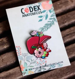 Codex Anatomicus Enamel Pins^Liver with flowers - Enamel pin