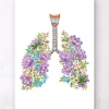 Codex Anatomicus Lungs Anatomy^Lungs anatomy - Floral - White