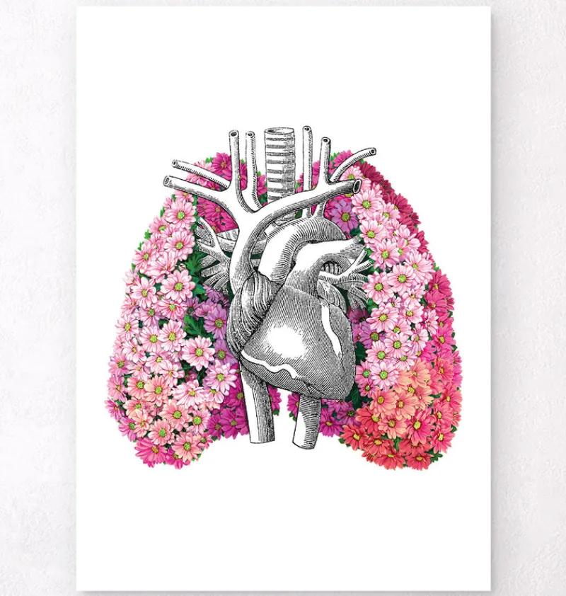 Codex Anatomicus Lungs Anatomy^Lungs anatomy II - Floral - White