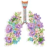 Codex Anatomicus Stickers^Lungs anatomy sticker - Floral