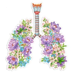 Codex Anatomicus Stickers^Lungs anatomy sticker - Floral
